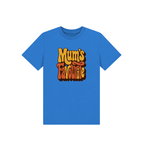 Bright Blue Printed Kids T-Shirt Front