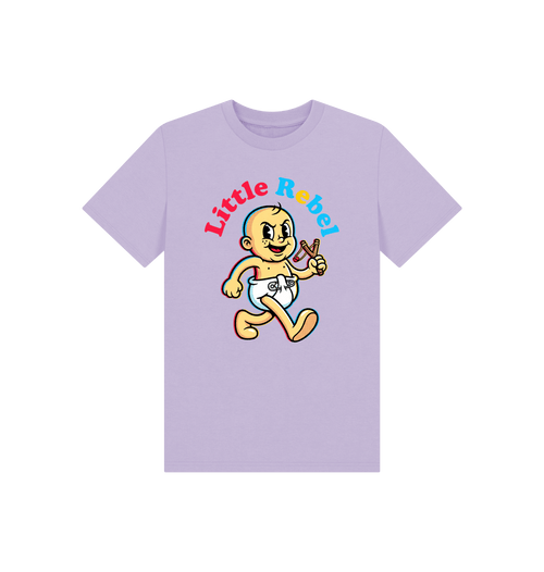 Soft Lilac Printed Kids T-Shirt Front