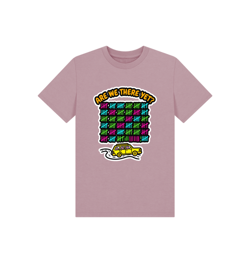 Mauve Printed Kids T-Shirt Front