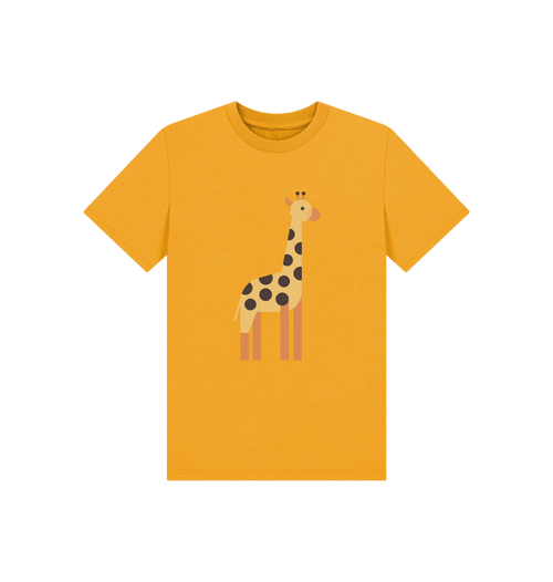 Mustard Printed Kids T-Shirt Front