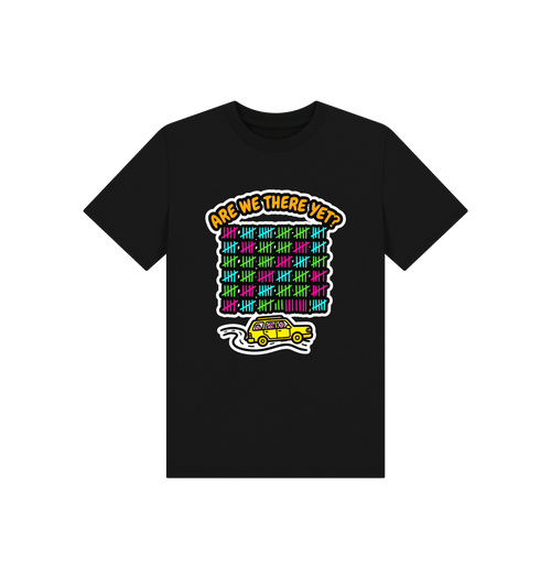 Black Printed Kids T-Shirt Front