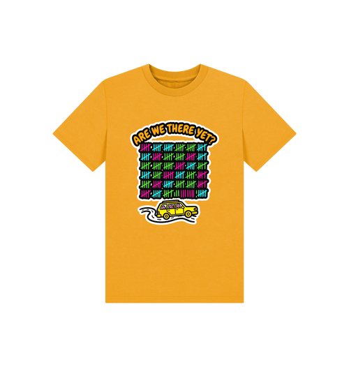 Mustard Printed Kids T-Shirt Front