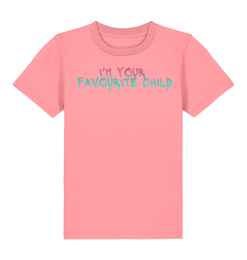 Hot Pink Printed Kids T-Shirt Front