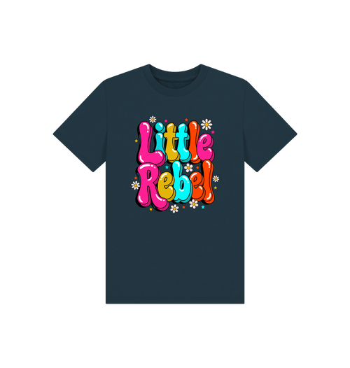 Denim Blue Printed Kids T-Shirt Front