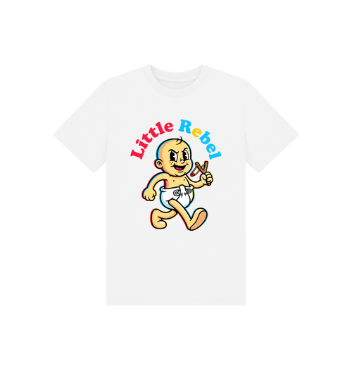 White Printed Kids T-Shirt Front