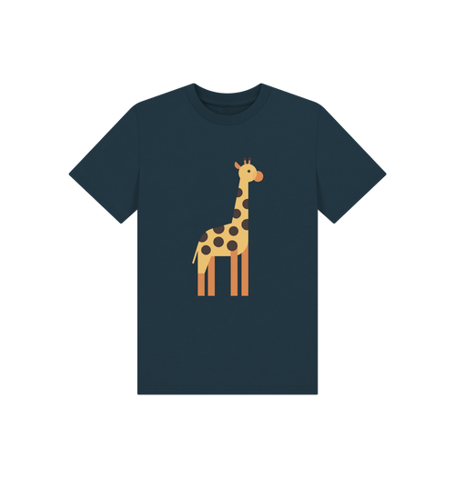 Denim Blue Printed Kids T-Shirt Front