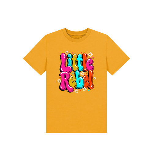 Mustard Printed Kids T-Shirt Front