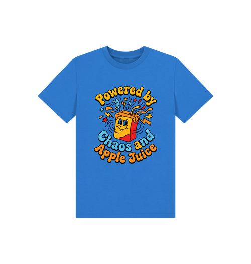 Bright Blue Printed Kids T-Shirt Front