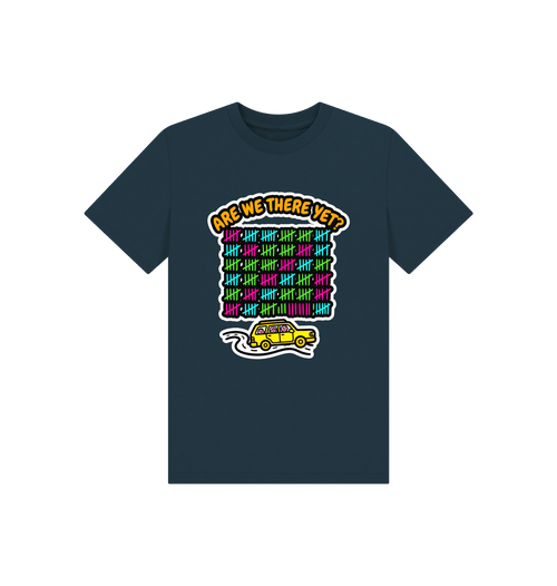 Denim Blue Printed Kids T-Shirt Front