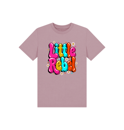 Mauve Printed Kids T-Shirt Front