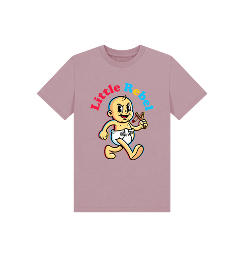 Mauve Printed Kids T-Shirt Front