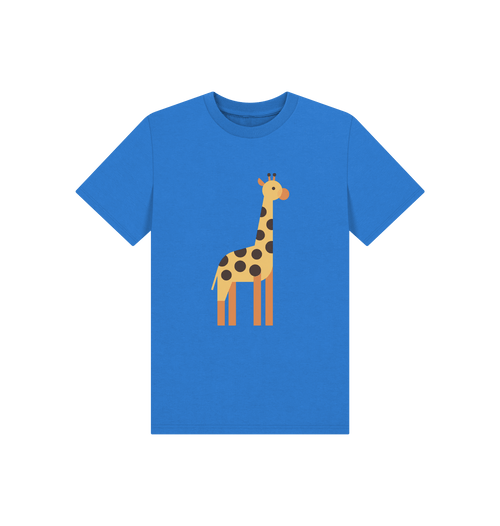 Bright Blue Printed Kids T-Shirt Front