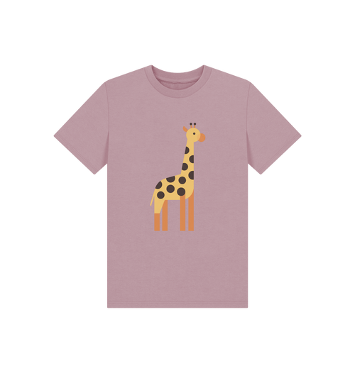 Mauve Printed Kids T-Shirt Front
