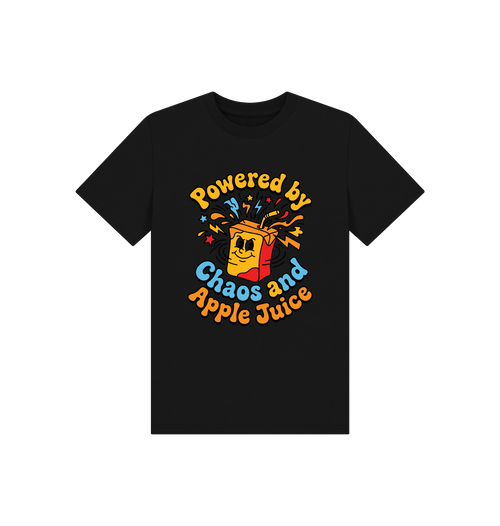 Black Printed Kids T-Shirt Front